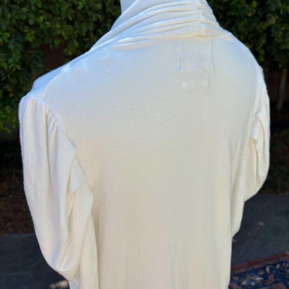 ba&sh Paris Cream Drape Neck Lady Tee Top | Size 3 (L) | Modal Blend - Picture 5 of 9